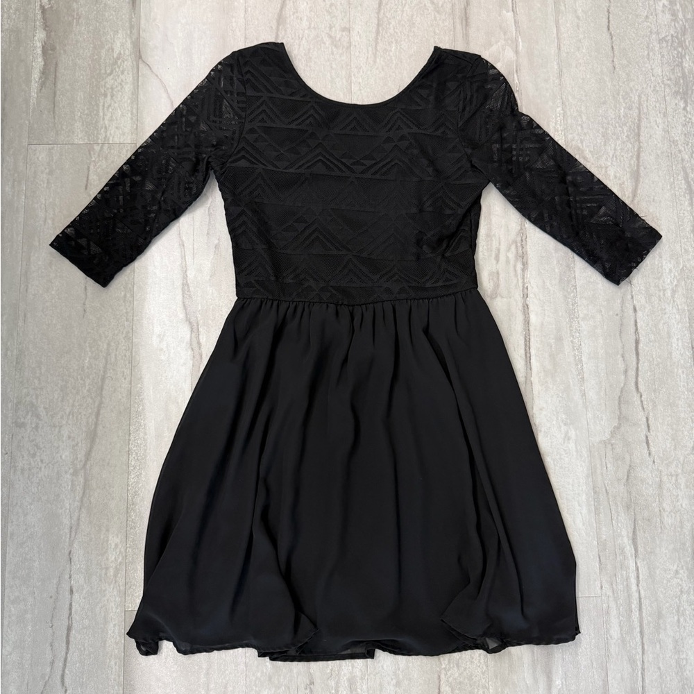 Black lace mini dress